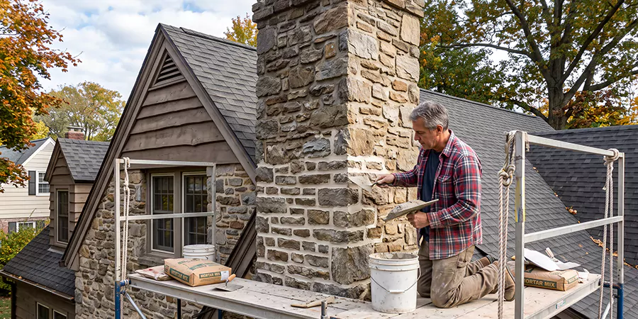Tuckpointing Stone Chimney Buena Park