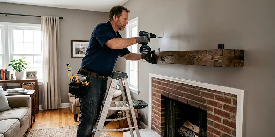 Floating Shelf Mantel Installation Buena Park